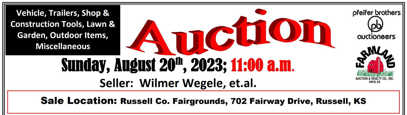 Auction flyer for Personal Property: Sun. August 20th, 2023: 11:00 A.M.