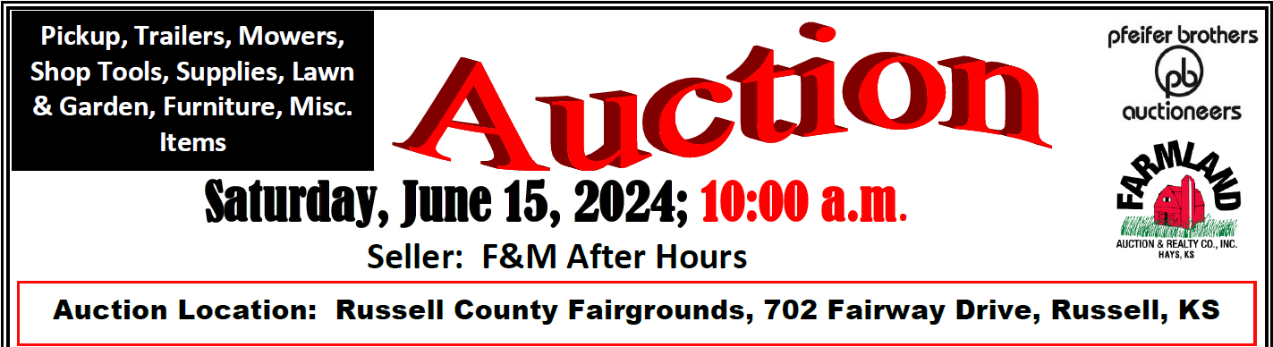 Auction flyer for Personal Property: Saturday, June 15, 2024; 10:00 a.m.