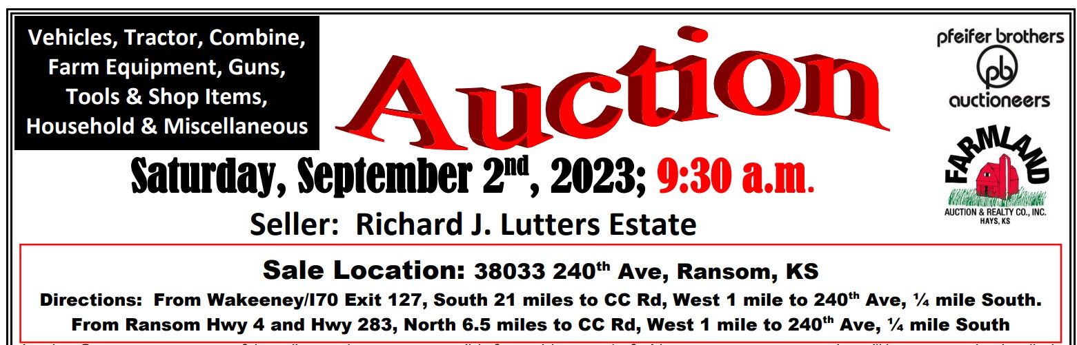 Auction flyer for Personal Property: Sat. September 2nd, 2023; 9:30 A.M.