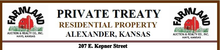 Private Treaty: Residential Property Alexander, KS